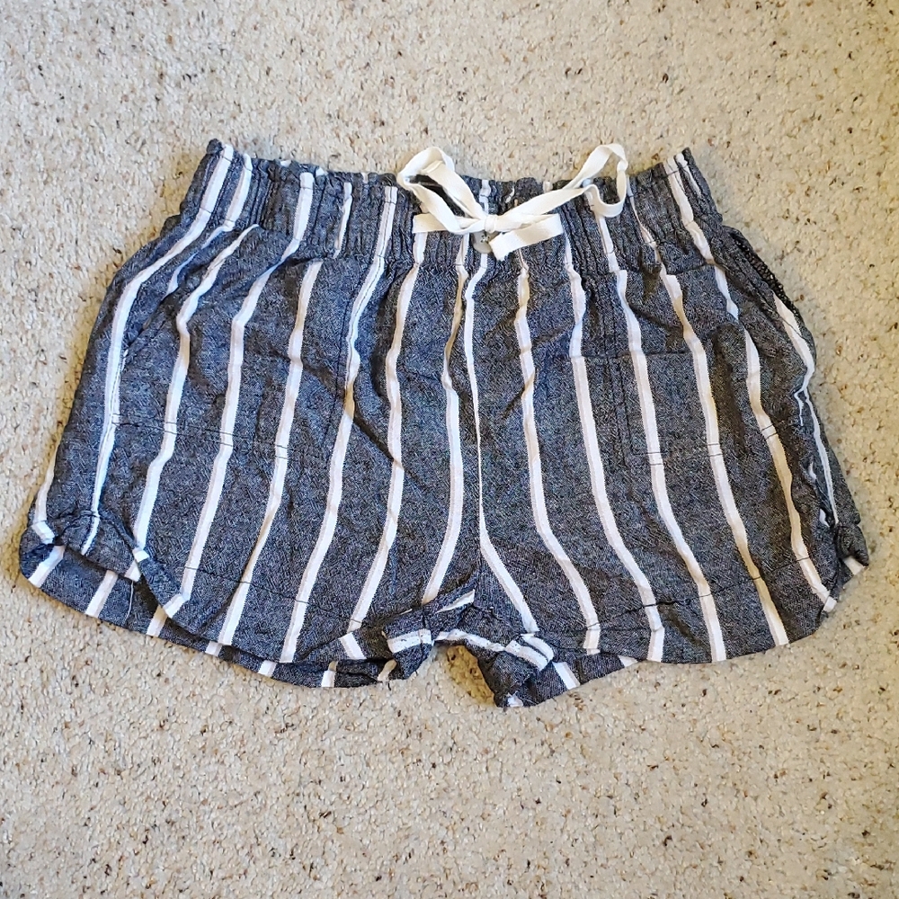 Streetwear Society Navy and White Striped Athletic Shorts